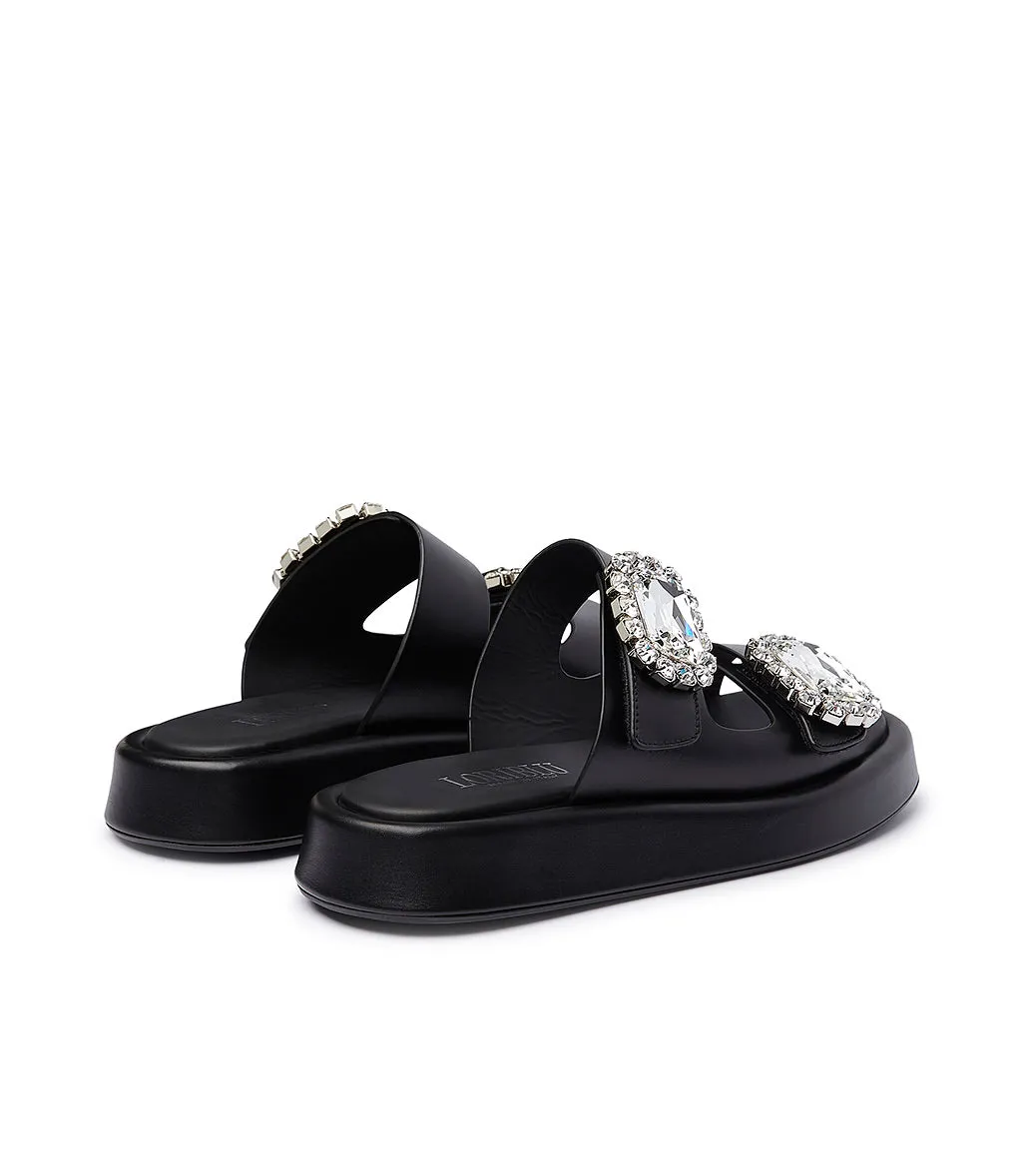 Black Leather Sandals by Bijoux