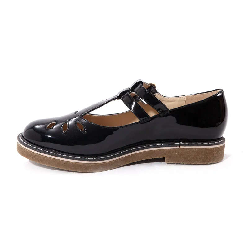 Black Pat Flat Shoes