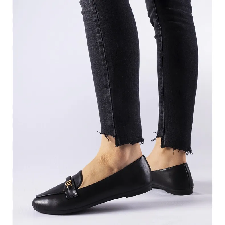 Black Velino buckle moccasins