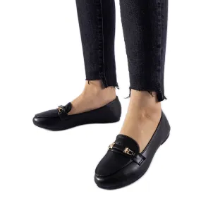 Black Velino buckle moccasins