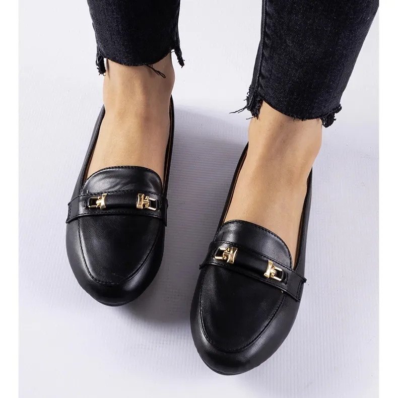 Black Velino buckle moccasins