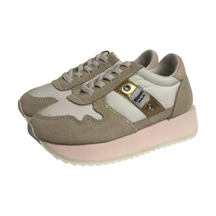 Blauer Bambino Gold Stringate Sneakers S4MULAN01.