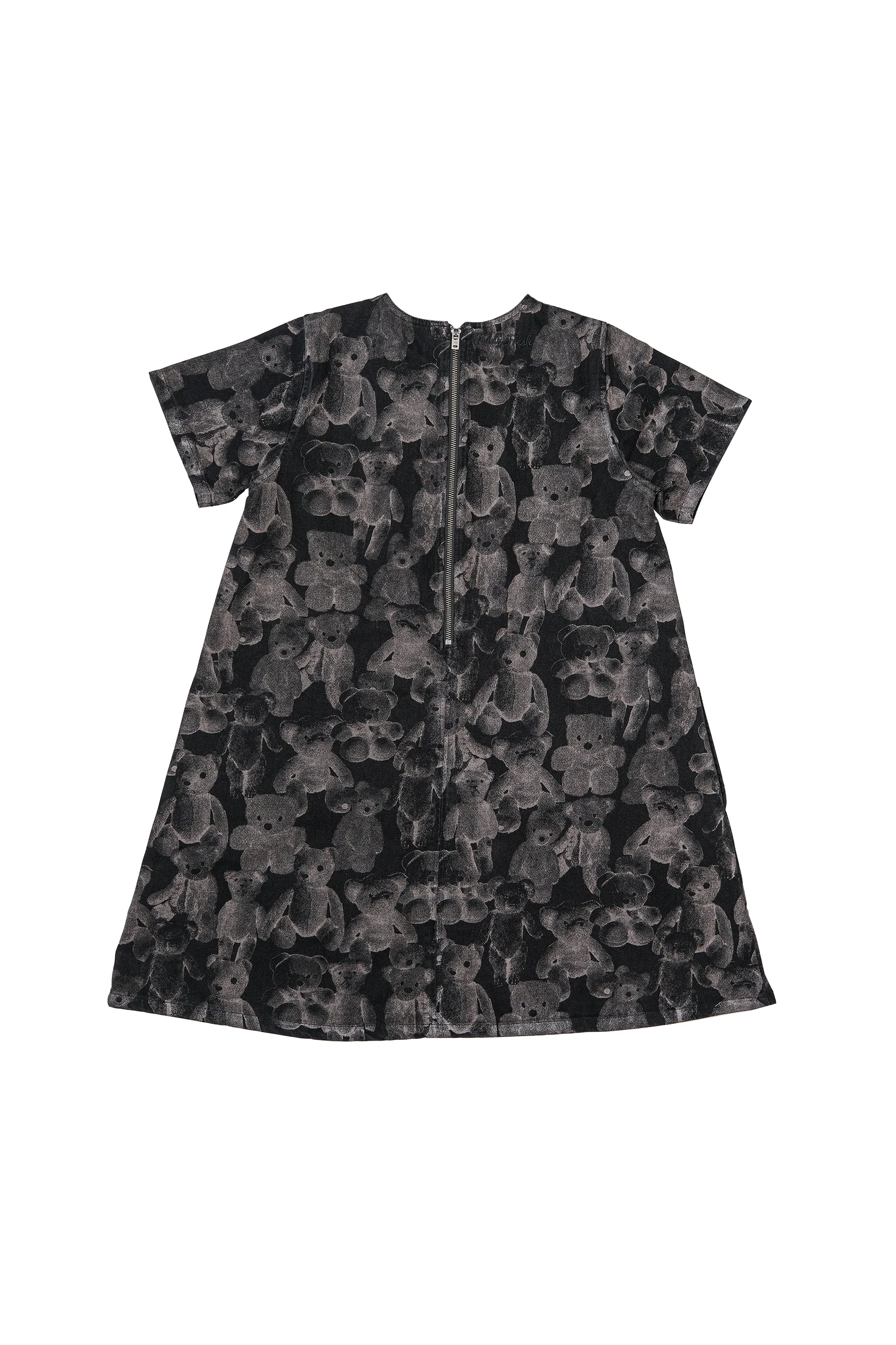 Bleached Out Bear Denim Dress