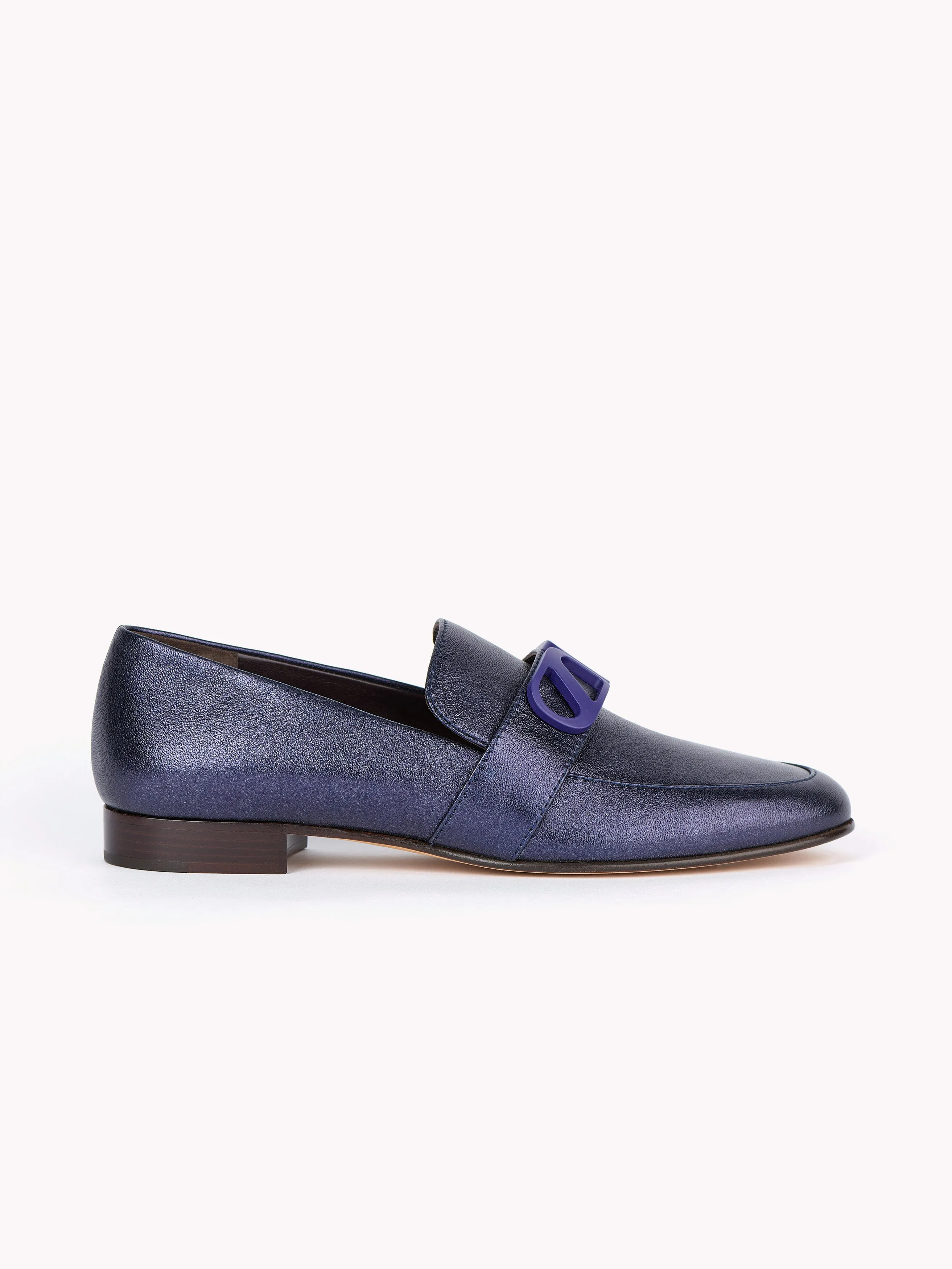 Blue Blair Leather Loafers