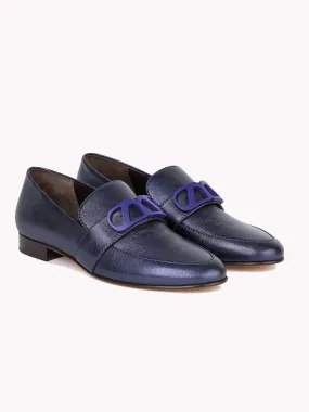 Blue Blair Leather Loafers