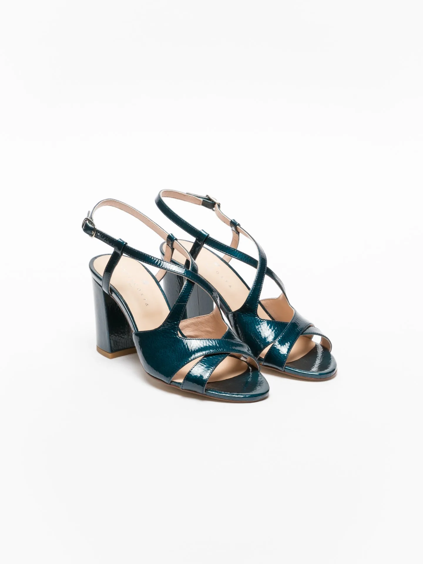 Blue Crossover Sandals