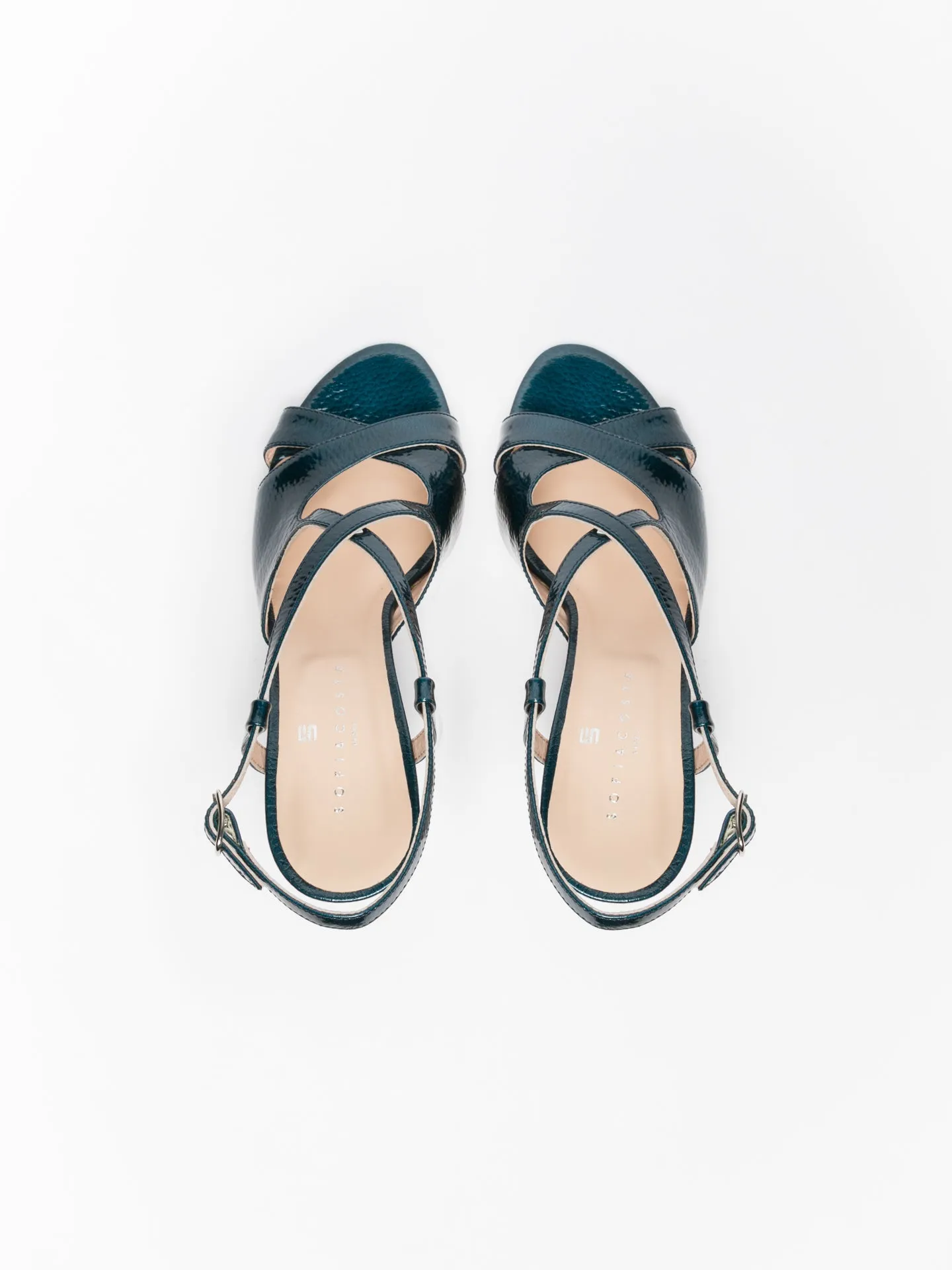 Blue Crossover Sandals