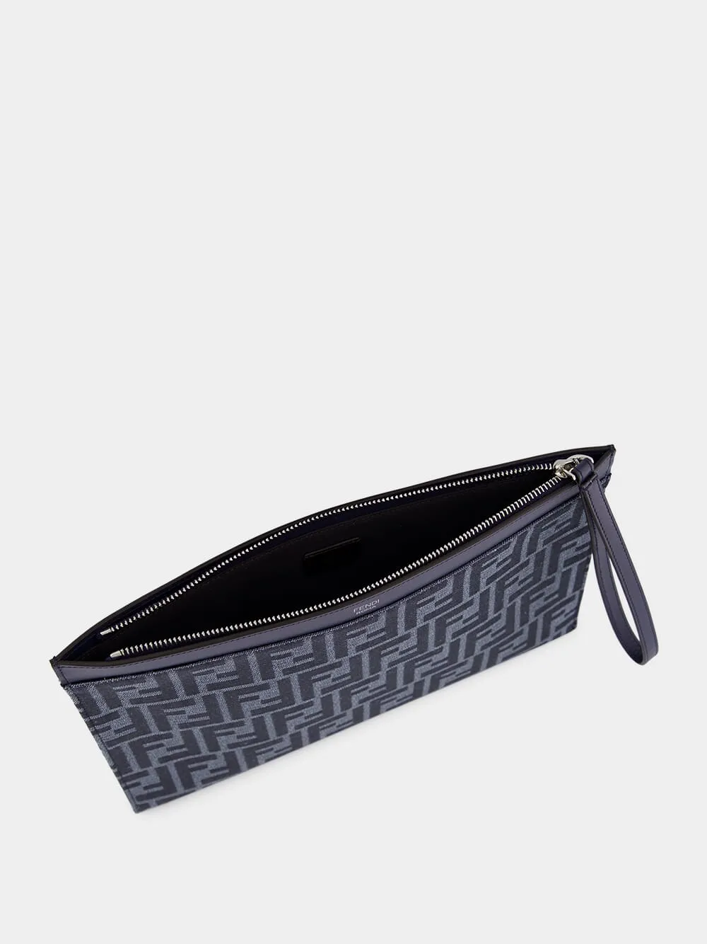 Blue FF Jacquard Medium-Sized Flat Pouch