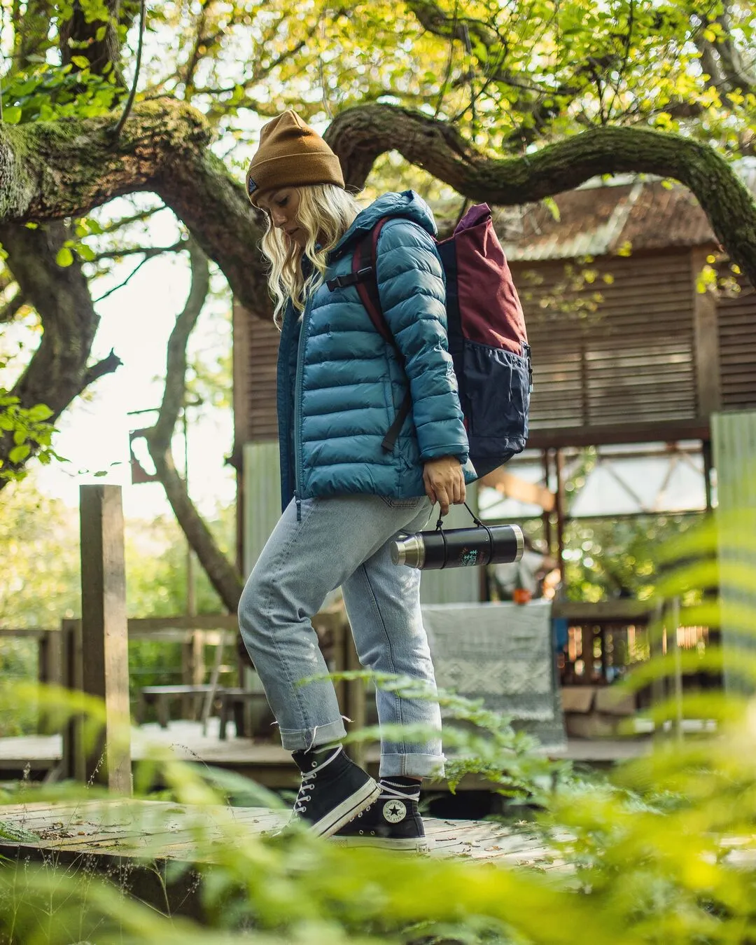 Blue Steel Insulated Jacket Made from Recycled Materials