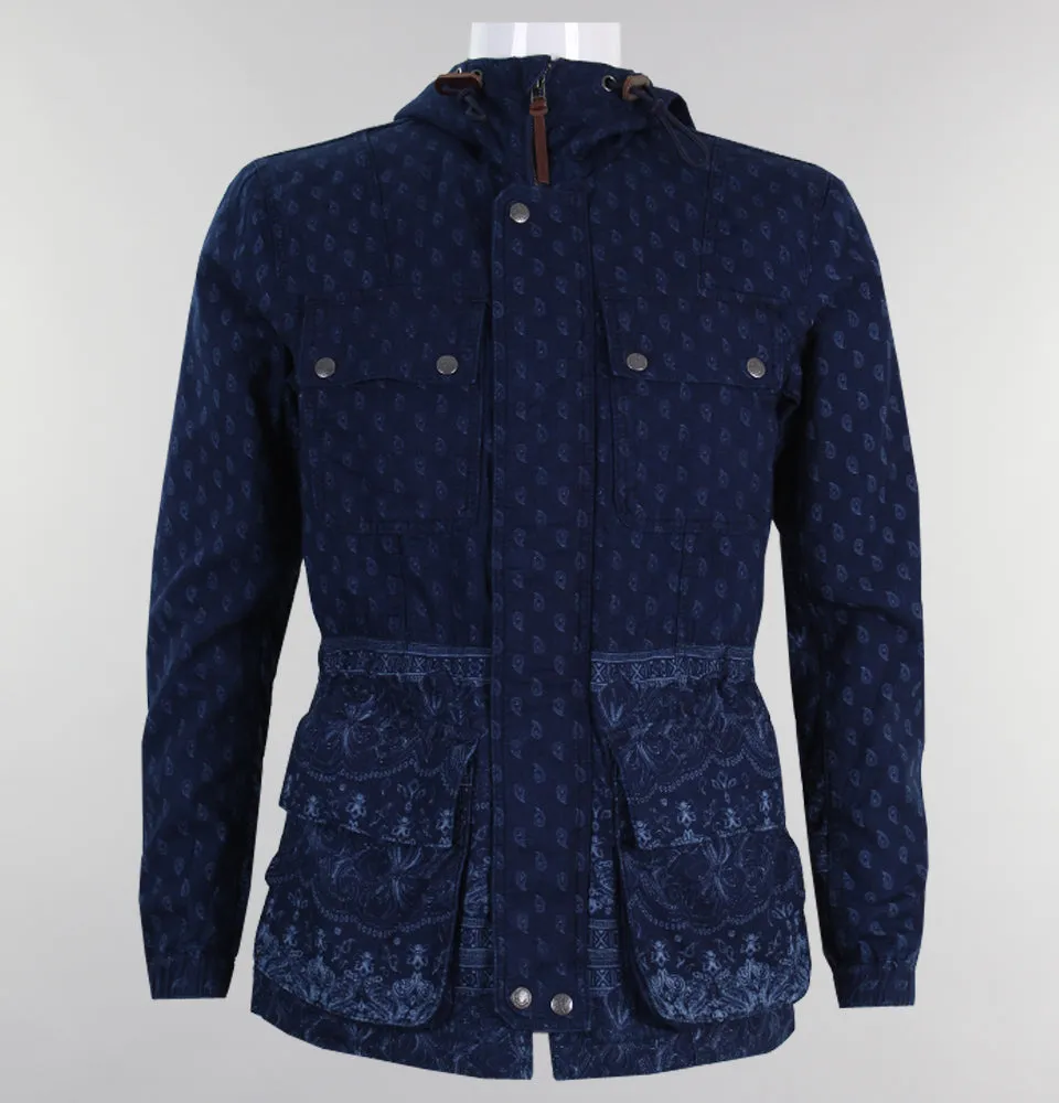 Blue Tarbet Hooded Jacket with Pretty Green Print