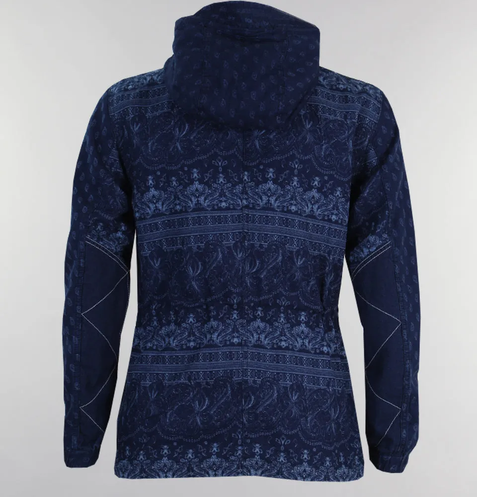 Blue Tarbet Hooded Jacket with Pretty Green Print