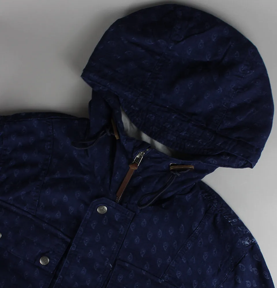 Blue Tarbet Hooded Jacket with Pretty Green Print