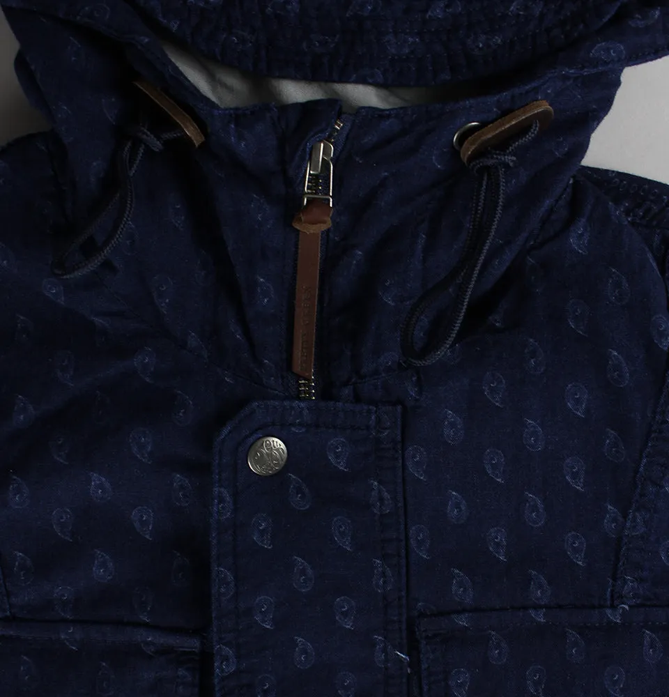 Blue Tarbet Hooded Jacket with Pretty Green Print