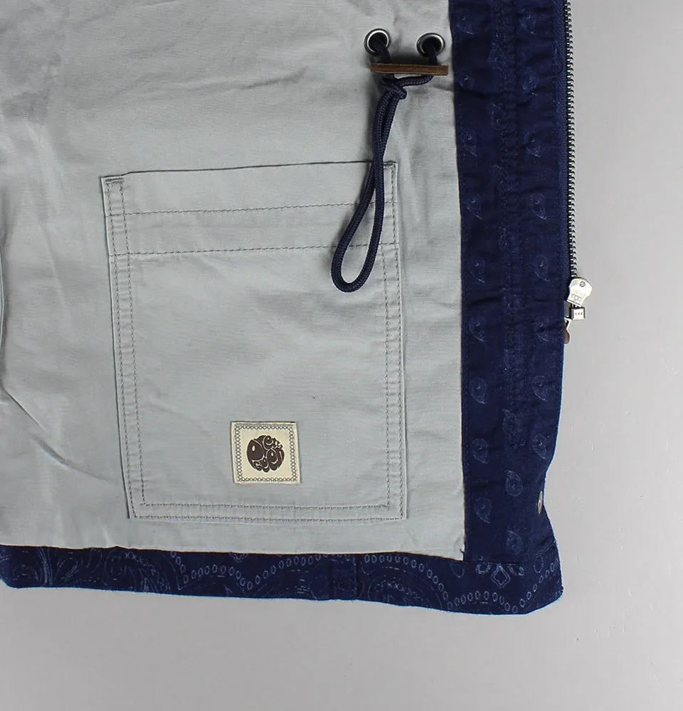 Blue Tarbet Hooded Jacket with Pretty Green Print