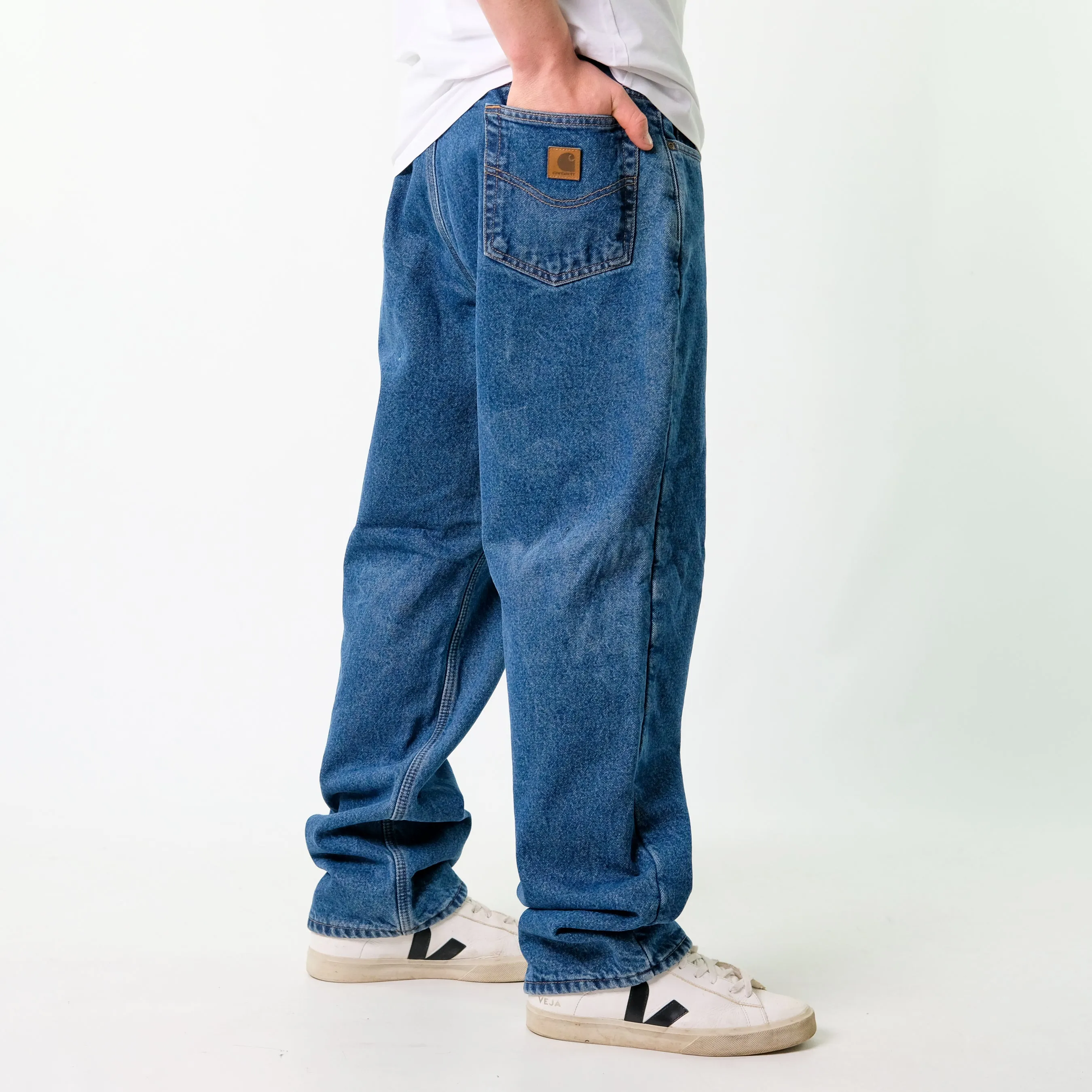 Blue y2ks Carhartt Denim Jeans Baggy Pants (38x32)