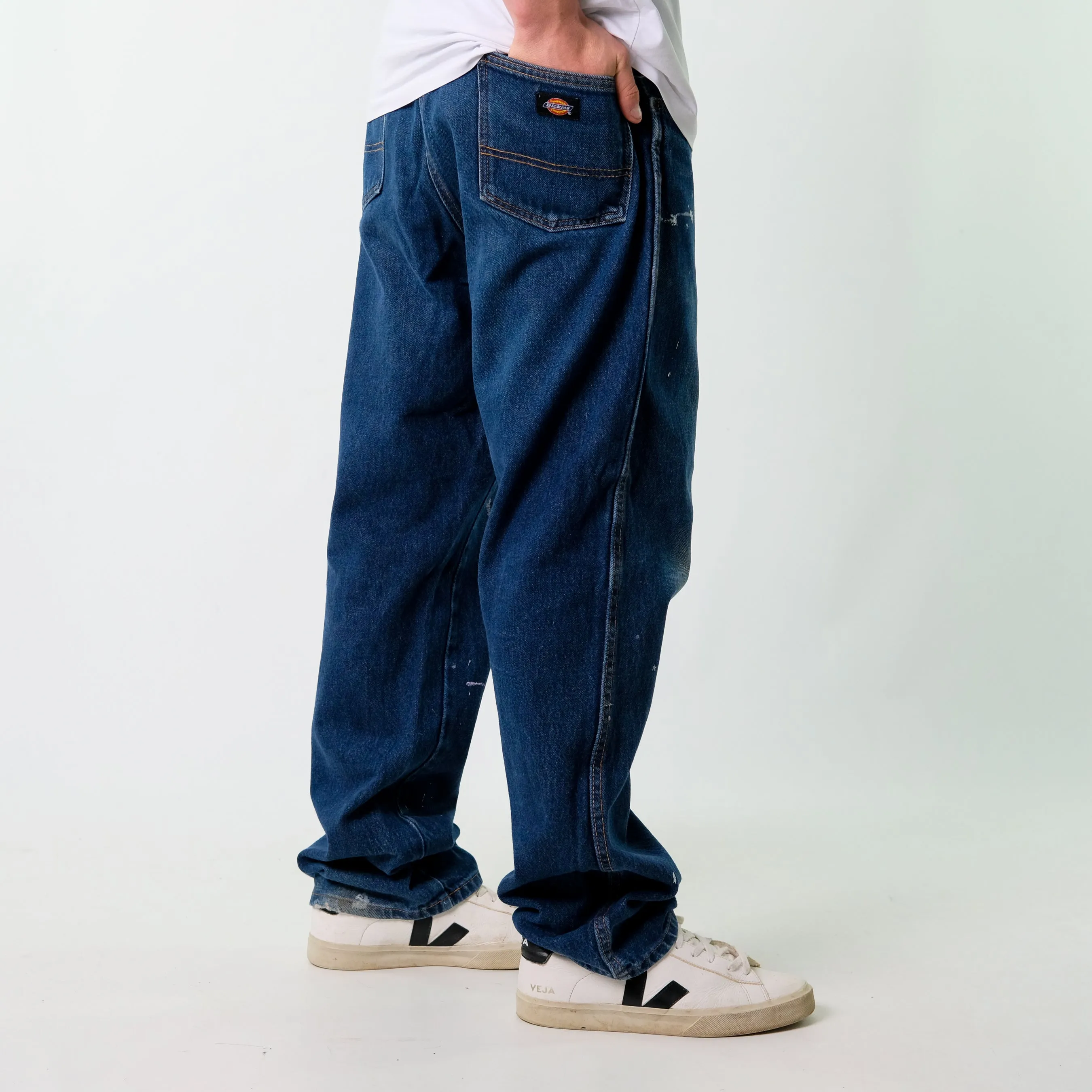 Blue y2ks Dickies Denim Jeans Baggy Pants (38x32)