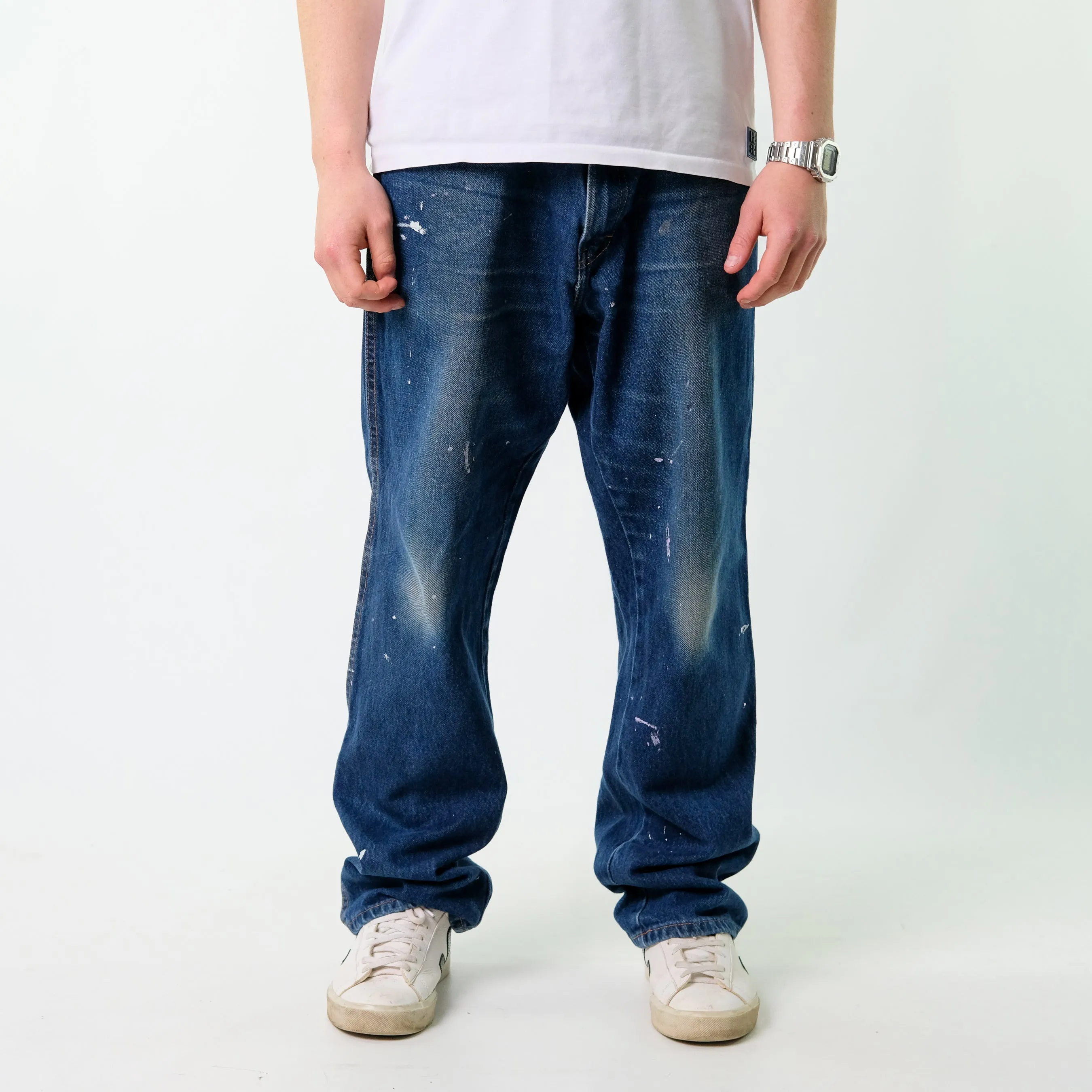 Blue y2ks Dickies Denim Jeans Baggy Pants (38x32)