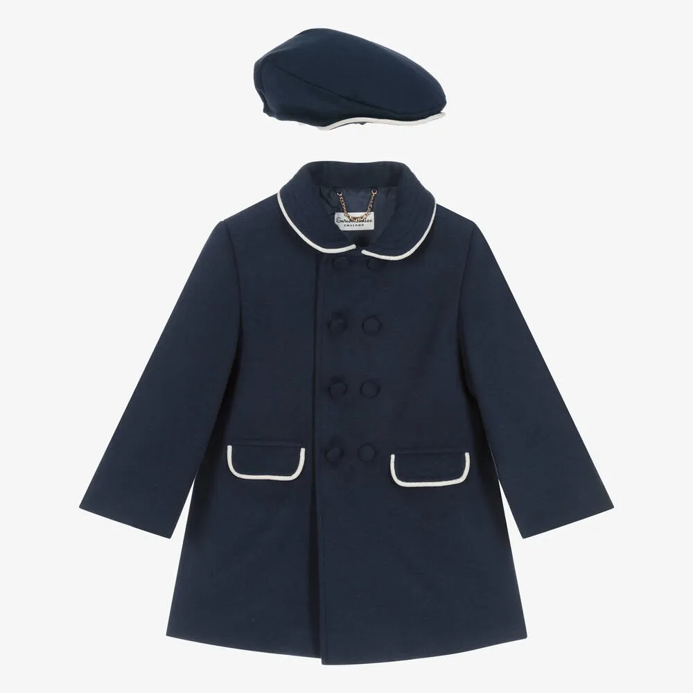 Navy Blue Coat & Hat Set