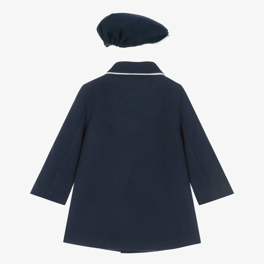 Navy Blue Coat & Hat Set