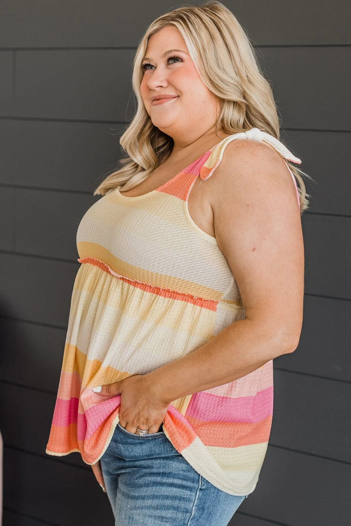 Bright Tank Top Yellow Pink