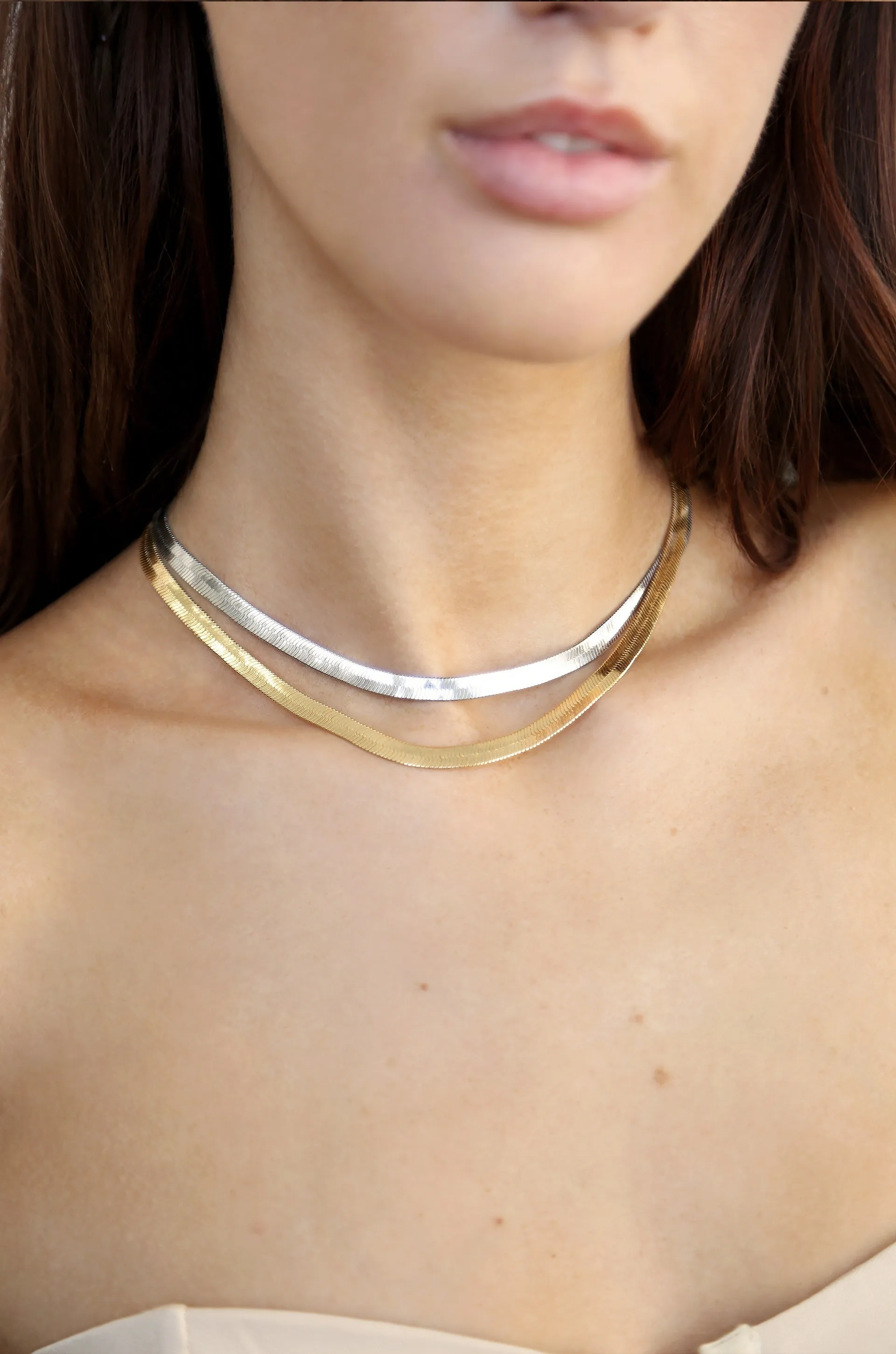 Flat Herringbone Chain Necklace from Brooklyn