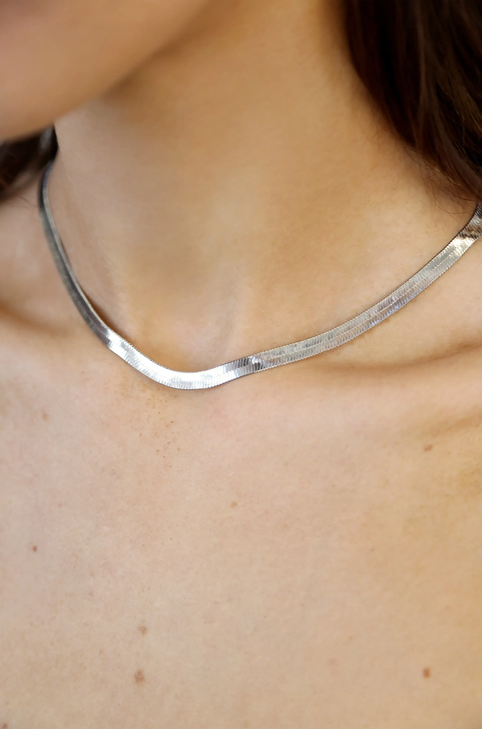 Flat Herringbone Chain Necklace from Brooklyn