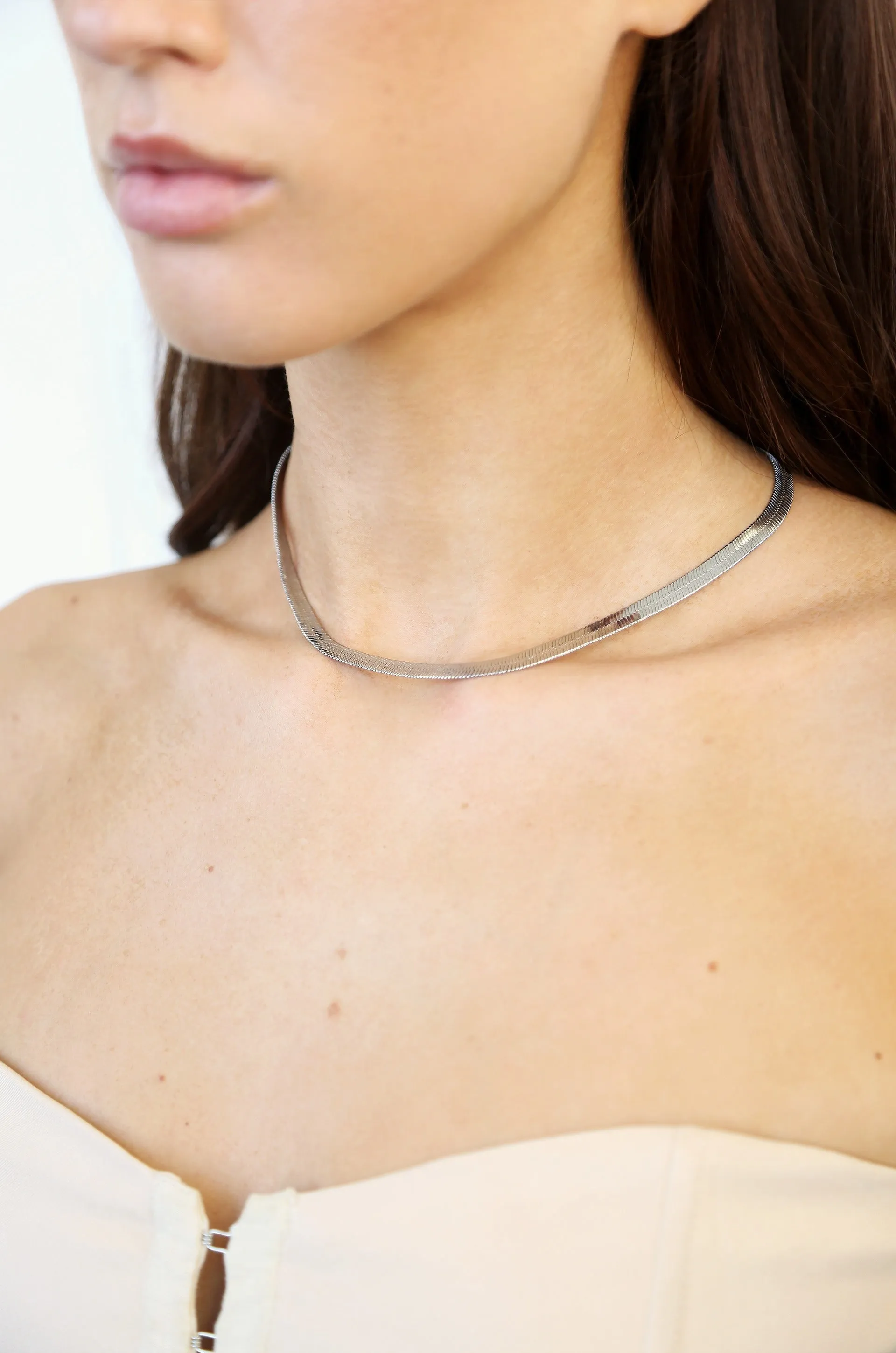 Flat Herringbone Chain Necklace from Brooklyn