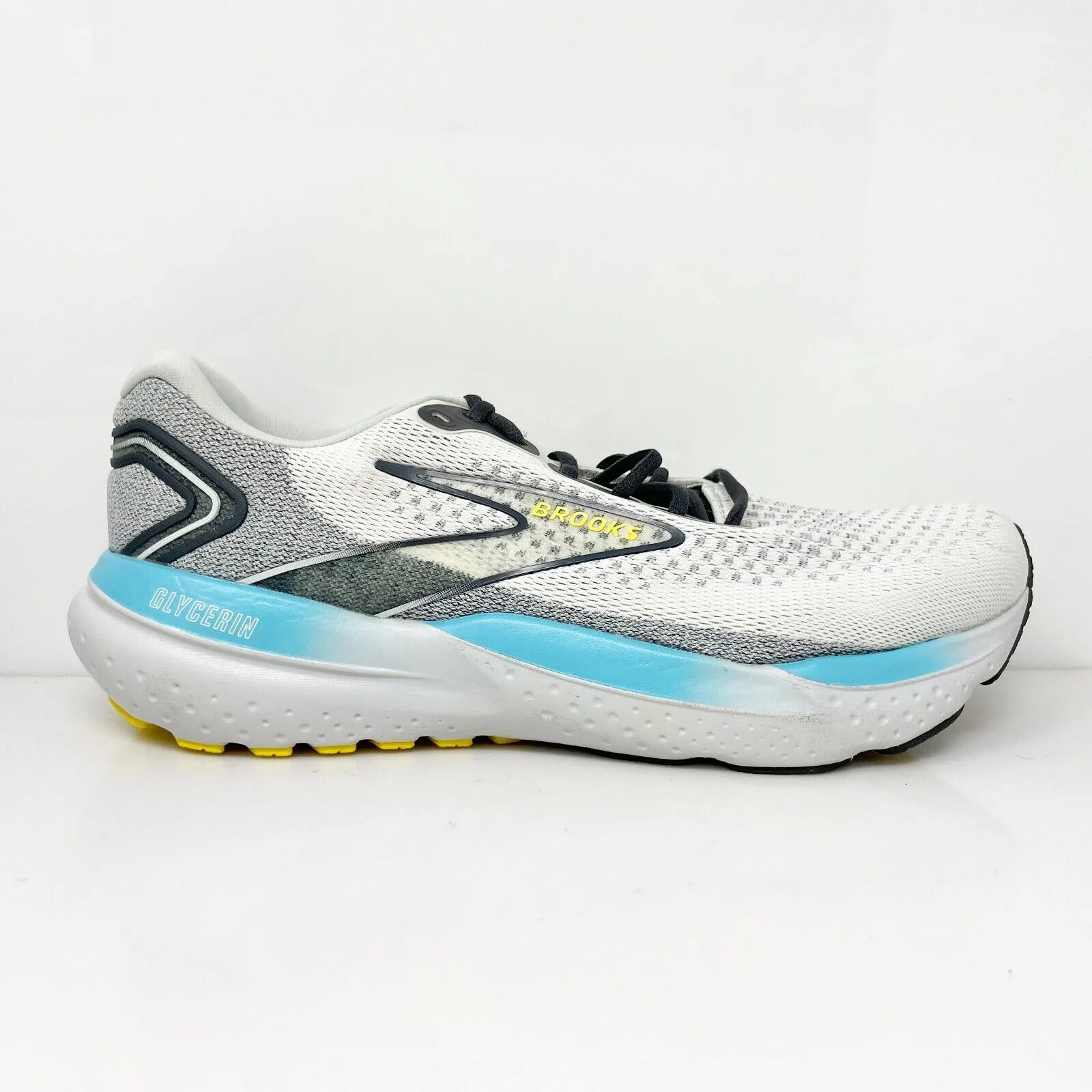 Brooks Mens Glycerin 21 1104191D184 White Running Shoes Sneakers Size 10.5 D