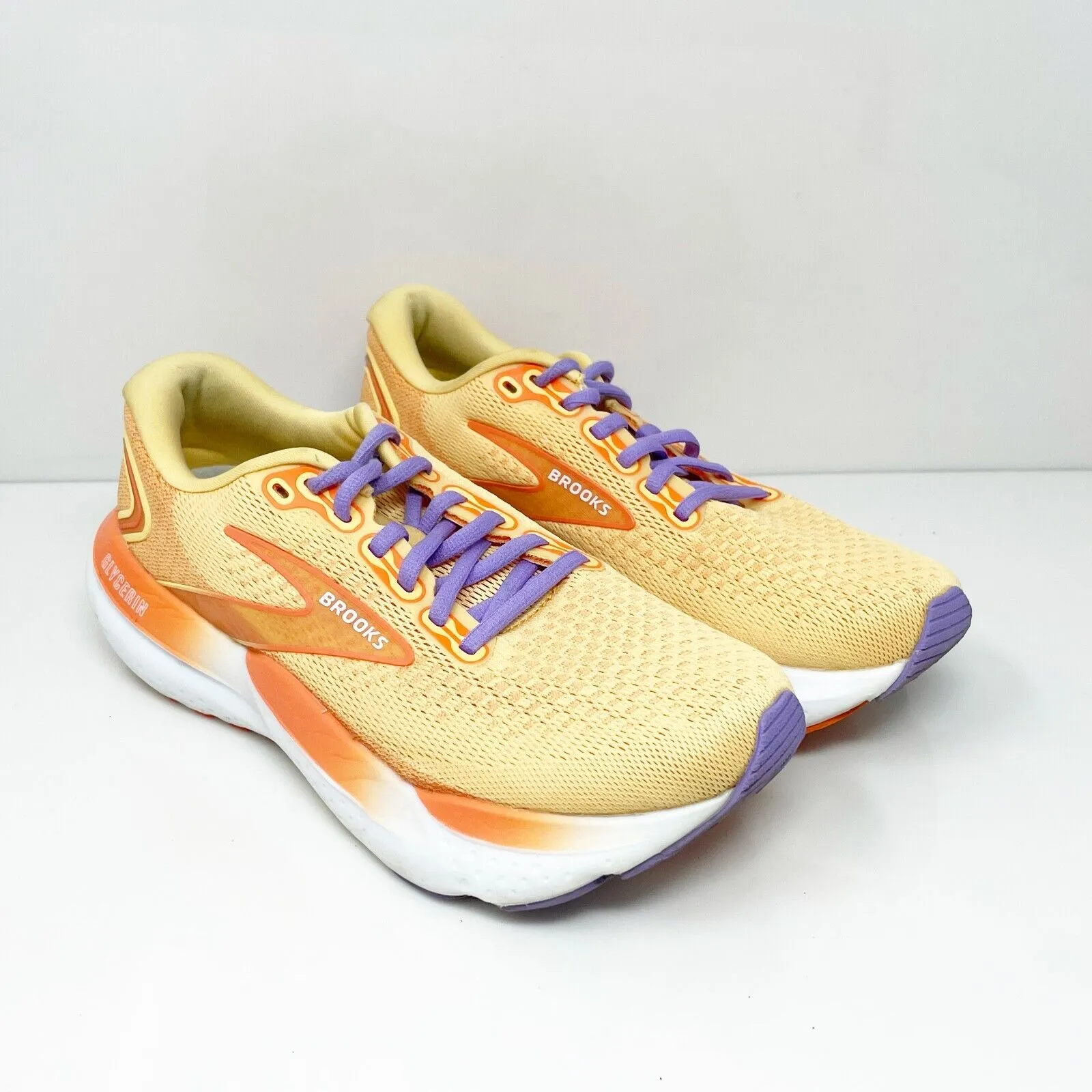 Brooks Womens Glycerin 21 1204081B894 Orange Running Shoes Sneakers Size 8.5 B