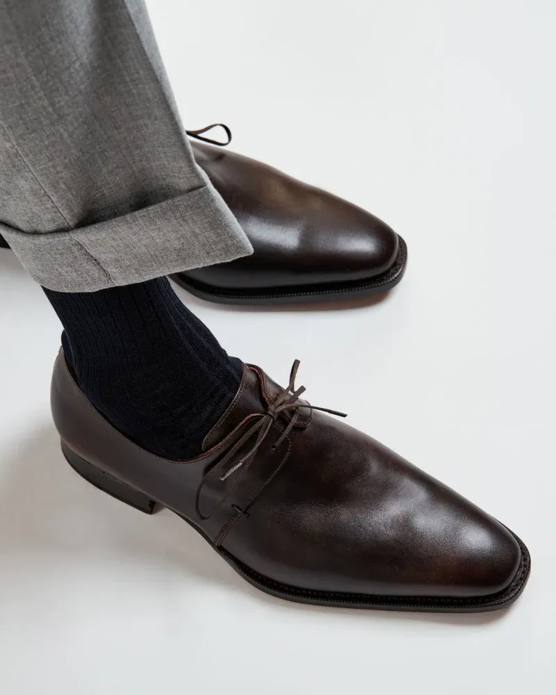 Brown Leather Derby Dress Shoe