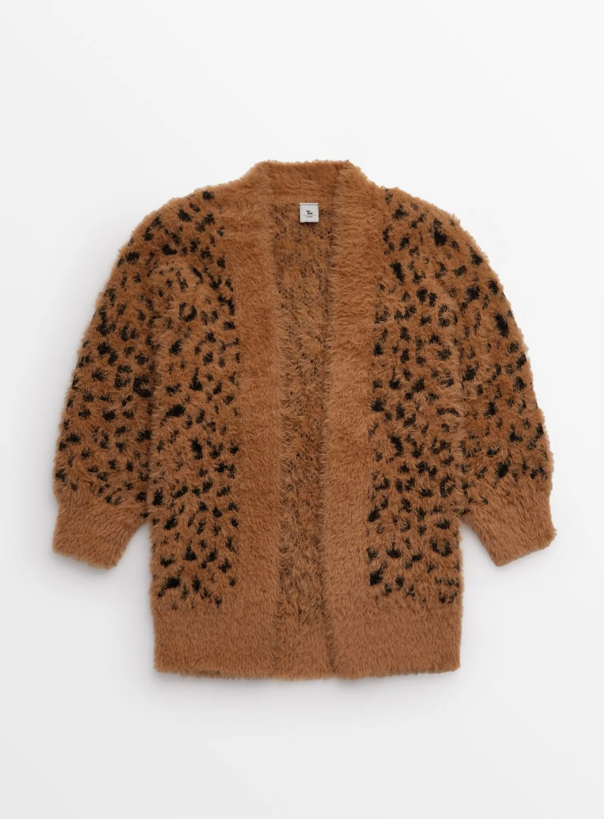 Brown Leopard Print Fluffy Cardigan 13 years