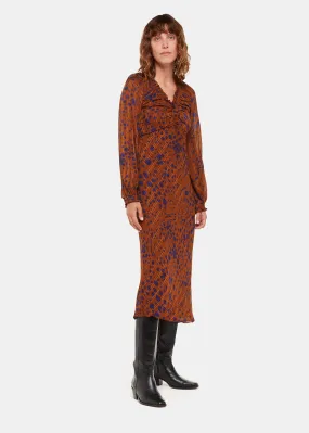 Brown Spotted Dalmatian Midi Dress