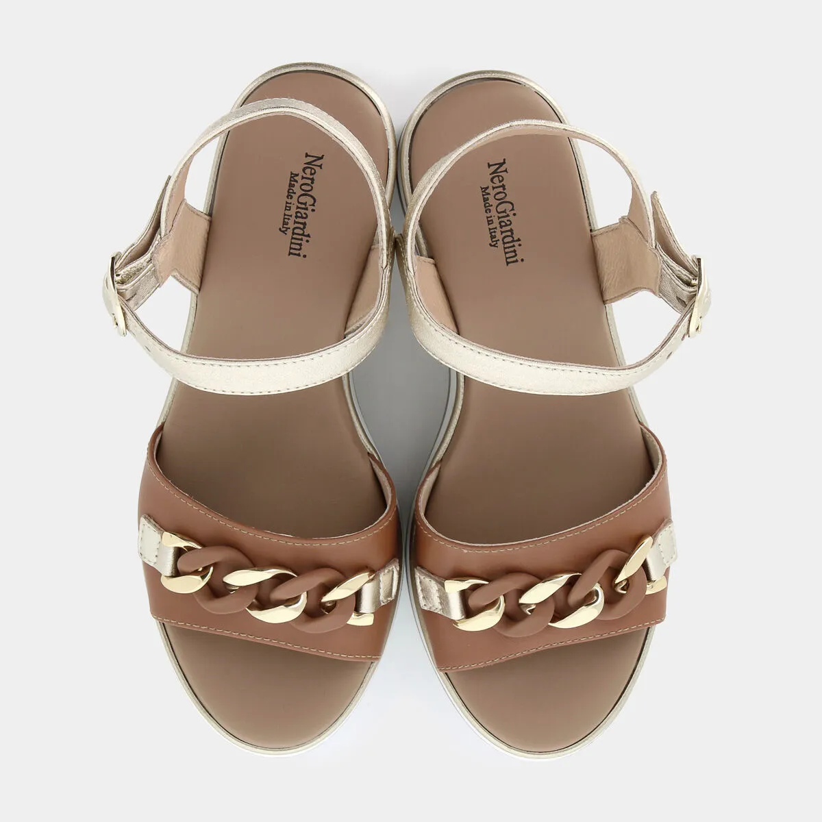 Brown/Platinum Sandals