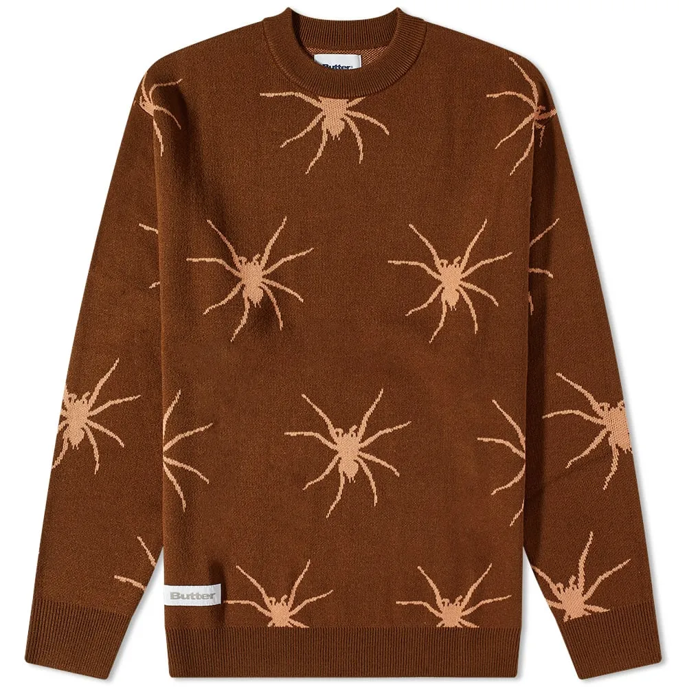 Butter Goods Tarantula Knit Sweater Brown Dusty Peach