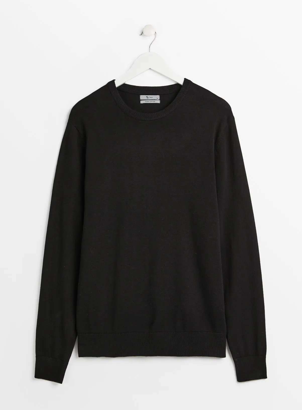 Buy Black Crew Neck Cotton Jumper M | Jumpers and cardigans | Tu