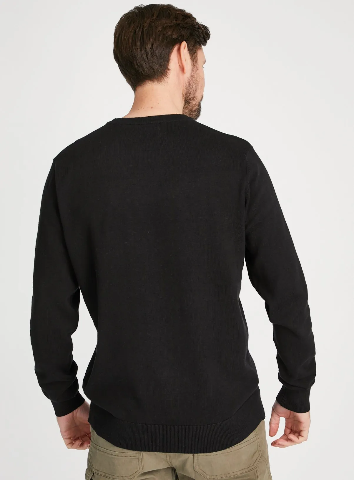 Buy Black Crew Neck Cotton Jumper M | Jumpers and cardigans | Tu