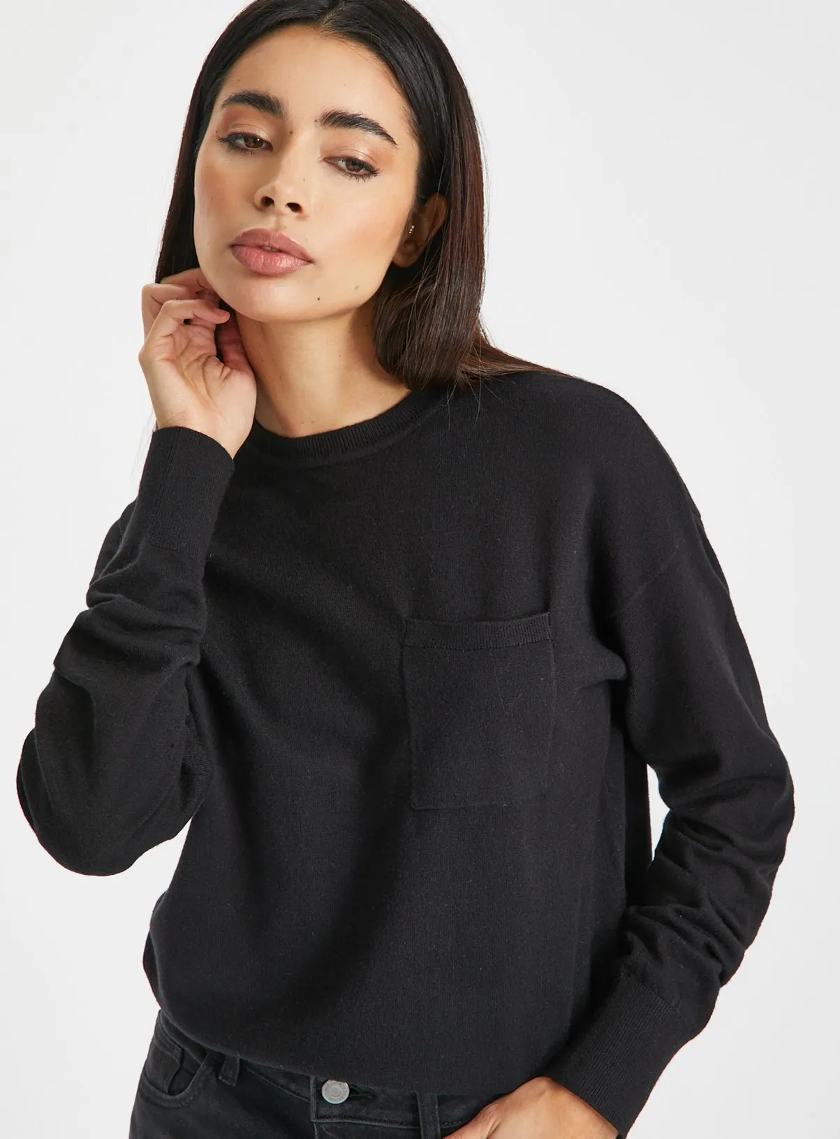 Black Soft Touch Pocket Jumper Size 10 | Shop Jumpers at Tu