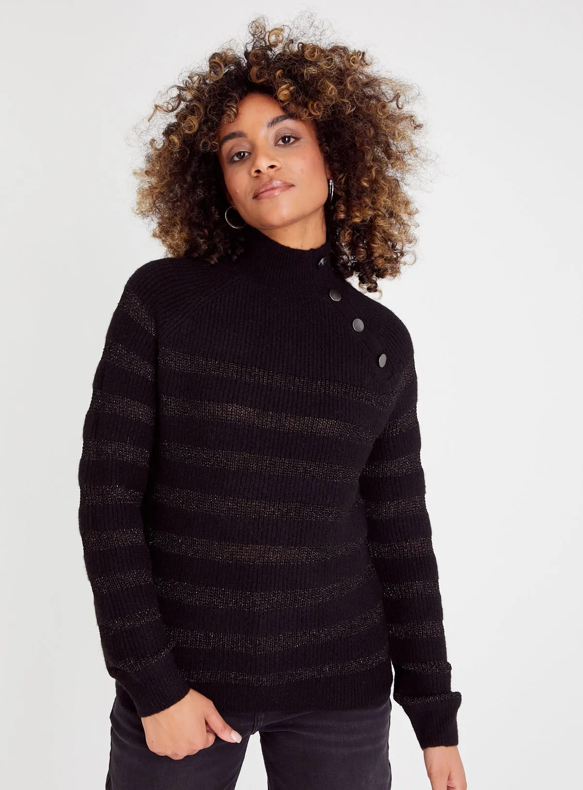 Black Stripe Sparkle Jumper | Find Your Perfect Jumper at Tu