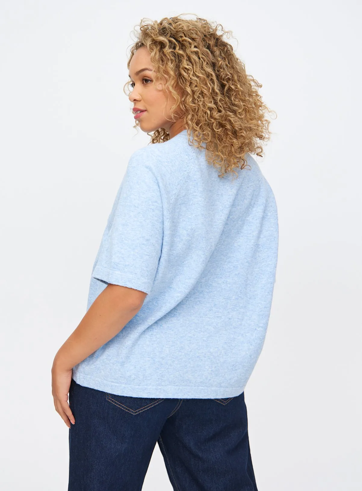 Blue Soft Yarn Wool Blend Raglan Jumper 14