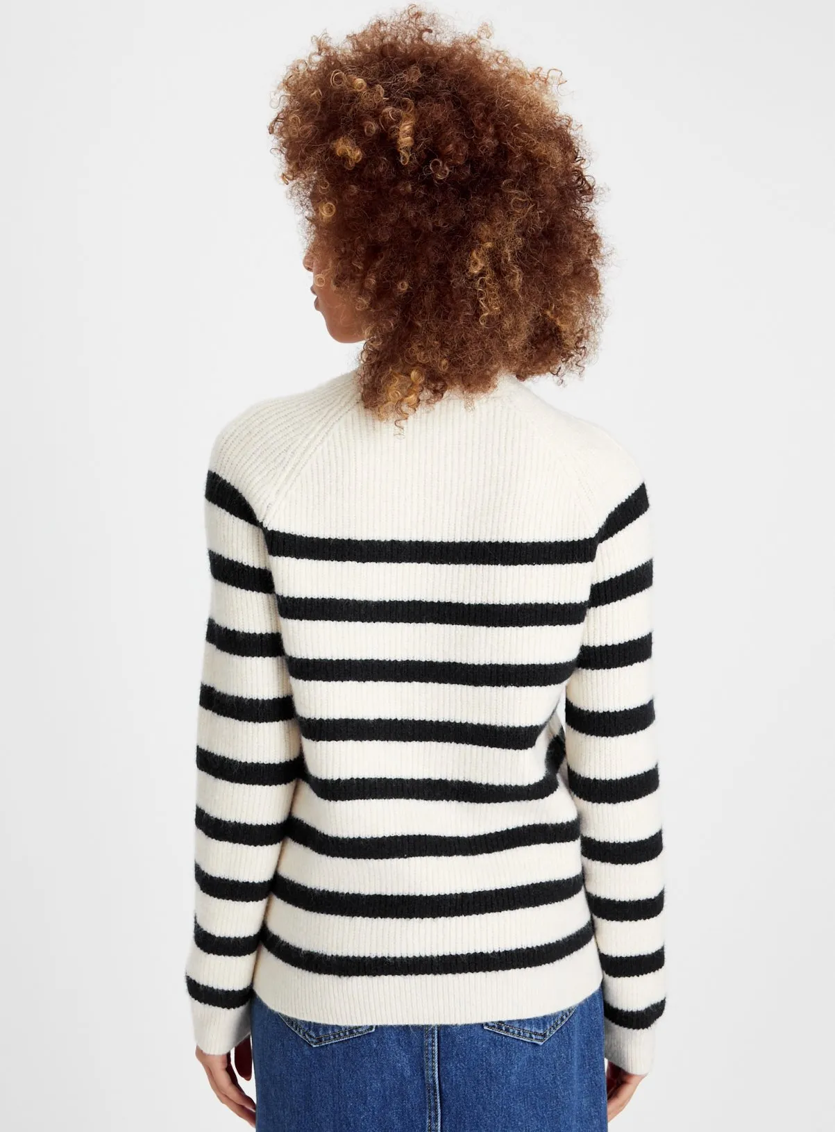 Shop Cream and Navy Stripe Jumper Size 24 Online at Tu Clothing