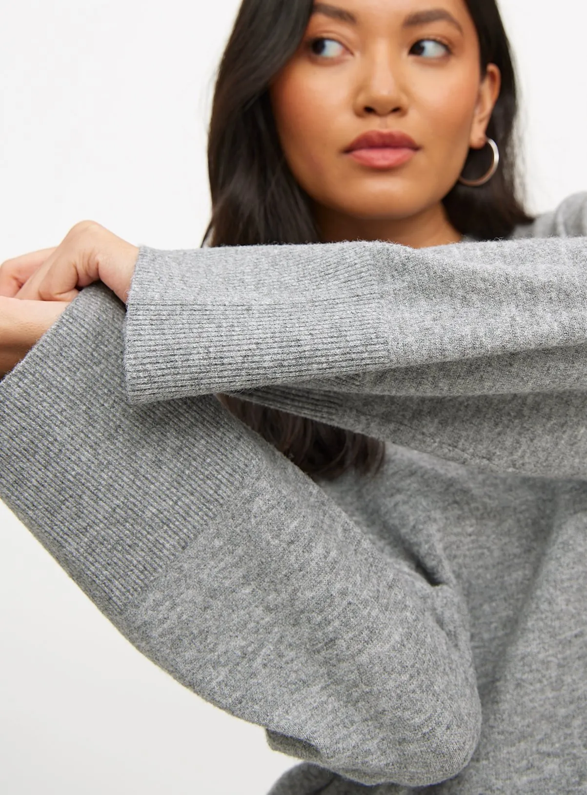 Buy Grey Cosy Yarn Relaxed Crew Neck Jumper 22 | Jumpers | Tu