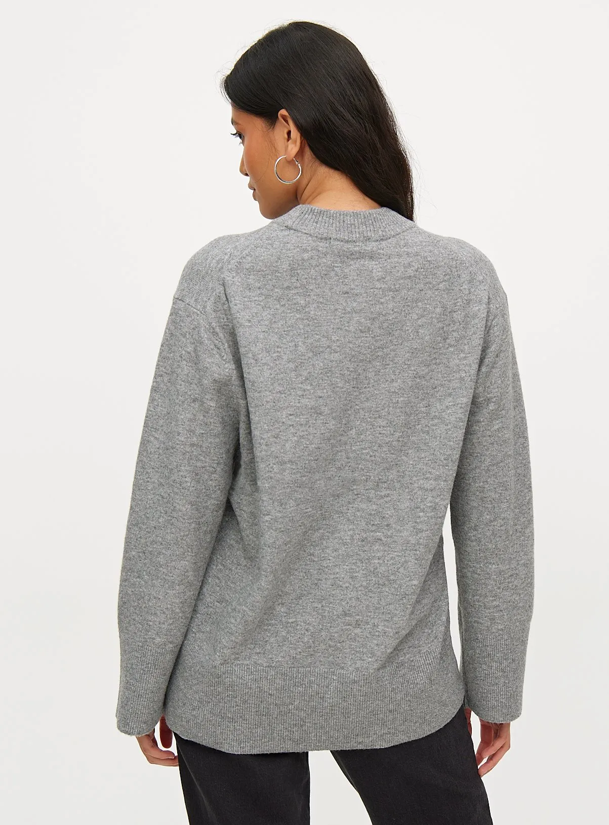 Buy Grey Cosy Yarn Relaxed Crew Neck Jumper 22 | Jumpers | Tu