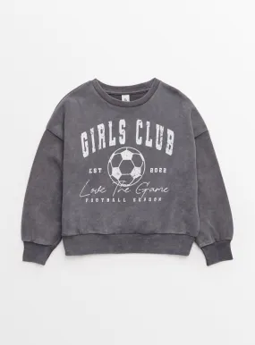 Buy Grey Football Graphic Sweatshirt 6 years | Tu Jumpers and Cardigans