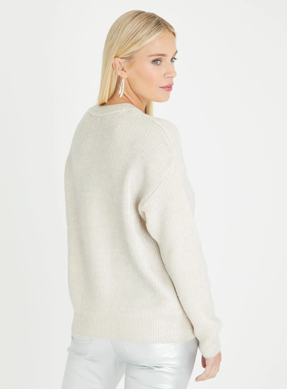 Metallic Cream Crew Neck Jumper 22 - Buy Online from Tu - Jumpers