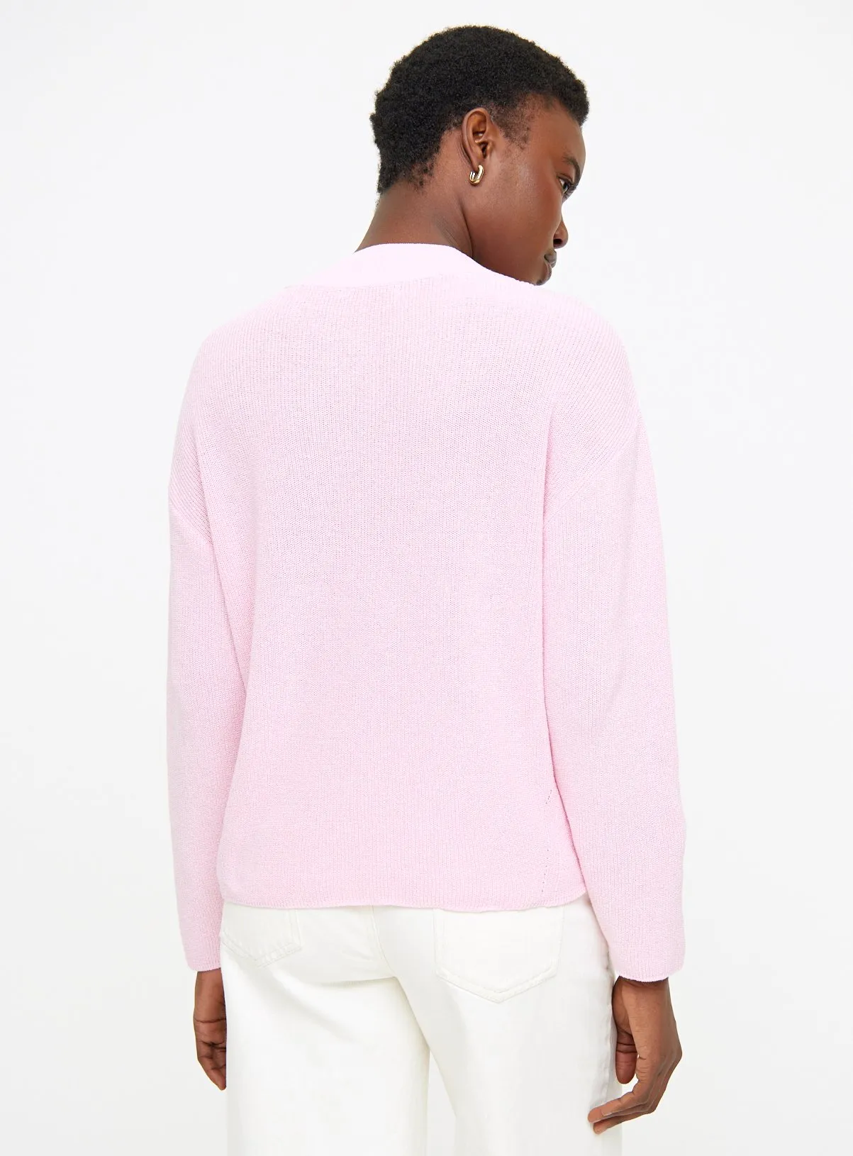 Shop Pink High V Neck Jumper 20 | Jumpers | Tu Clothing