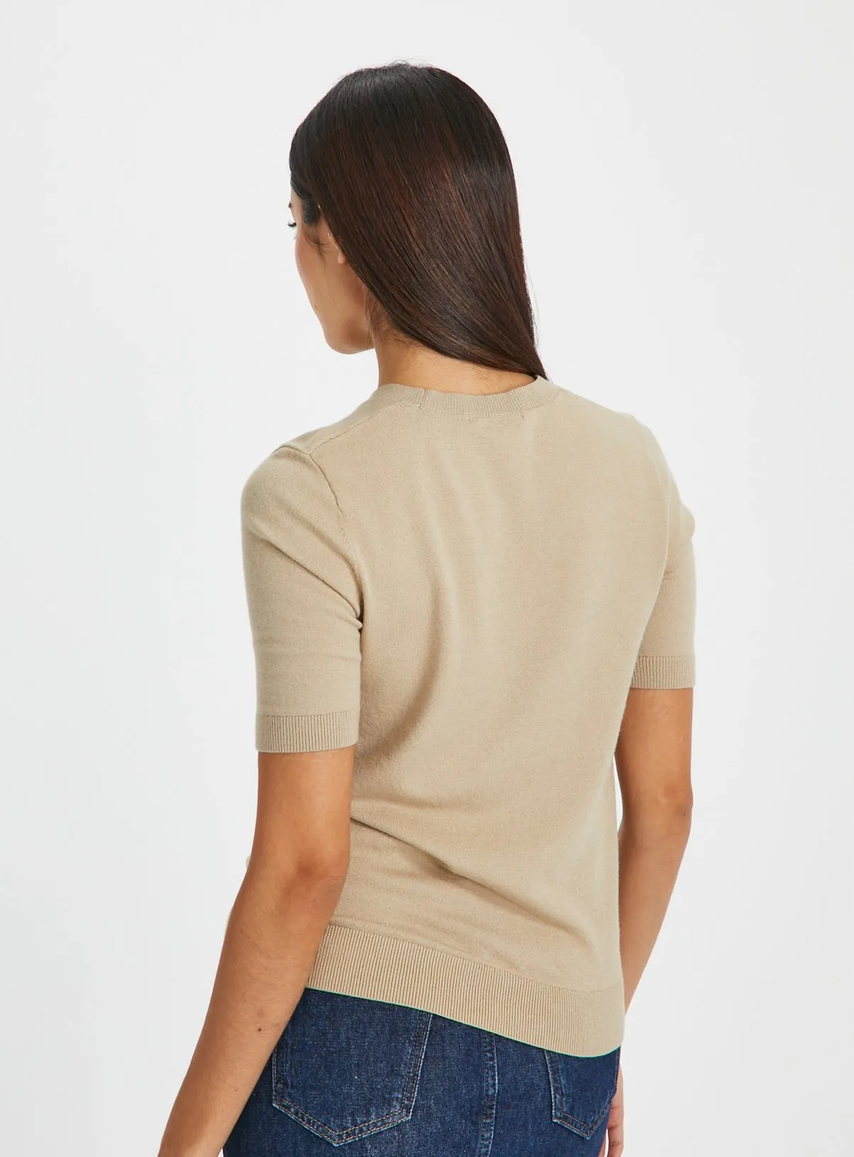 Stone Soft Touch Short Sleeve Jumper 8 - Shop Jumpers at Tu