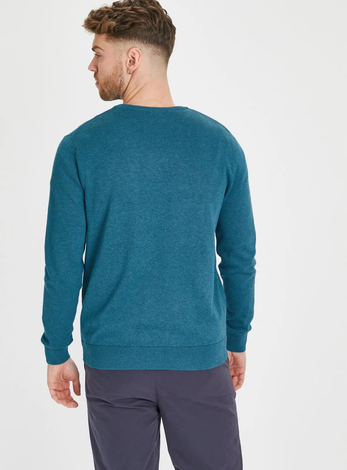 Buy Teal V-Neck Cotton Jumper XL | Jumpers and cardigans | Tu