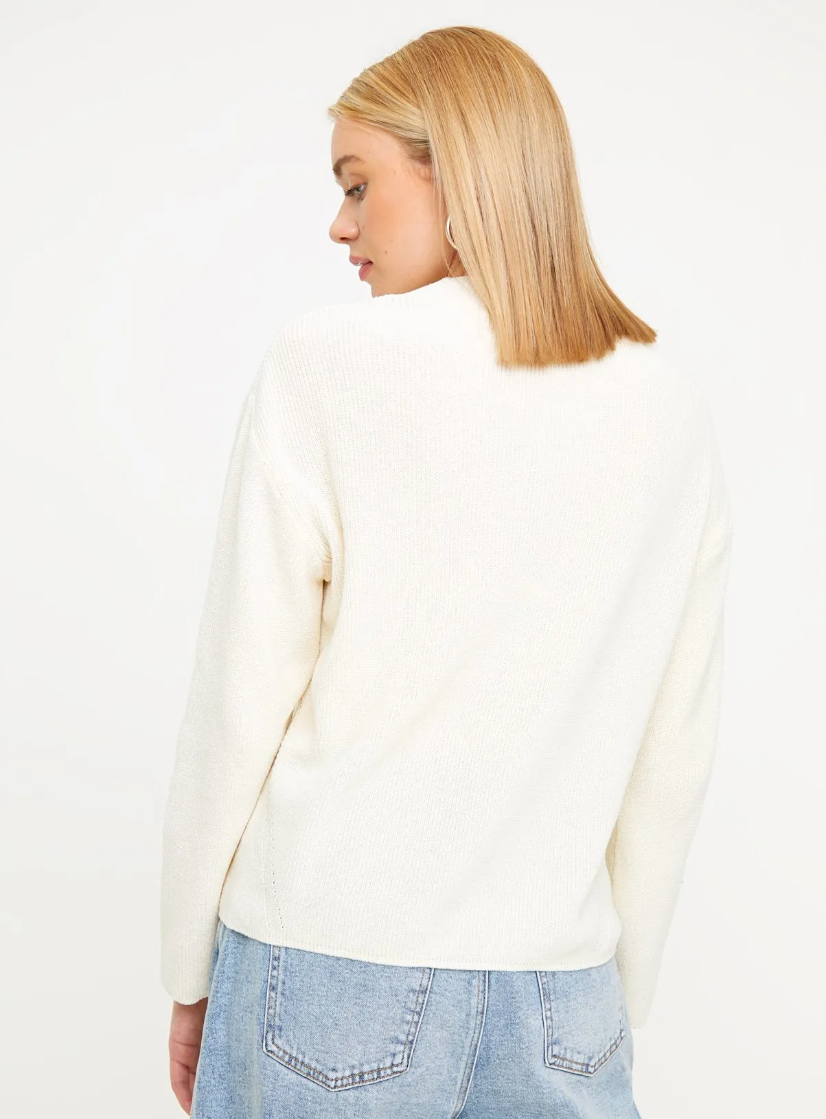 White High V Neck Jumper #10 | Shop Jumpers at Tu