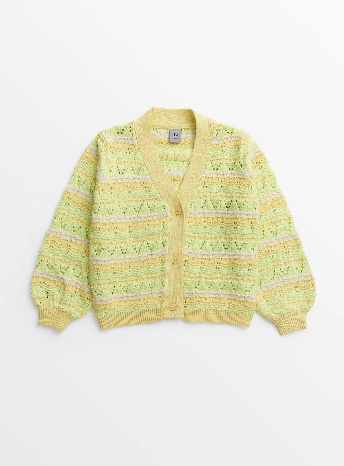 Yellow Tonal Stitch Cardigan for 12-Year-Olds - Tu Clothing