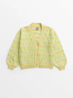 Yellow Tonal Stitch Cardigan for 12-Year-Olds - Tu Clothing